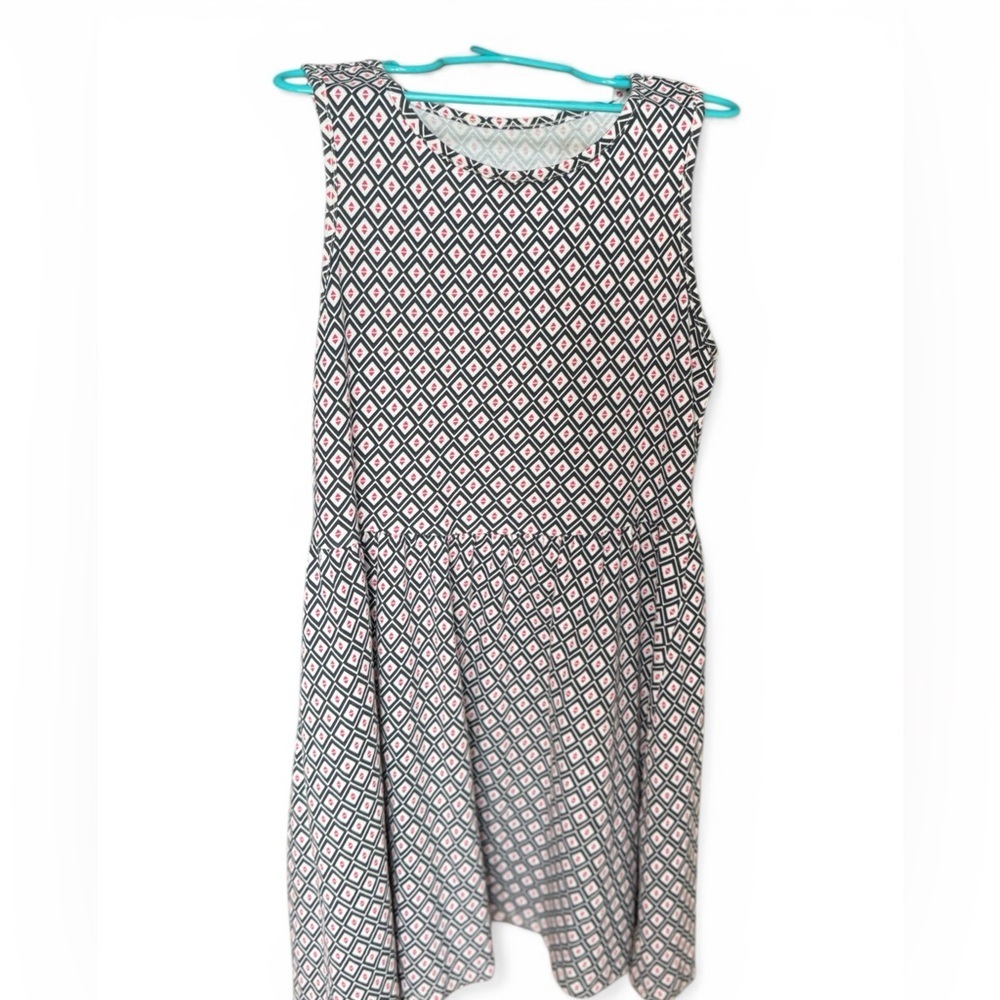 C&A Girls Geometric Print Cotton Dress Size 140 (9-10) Sleeveless